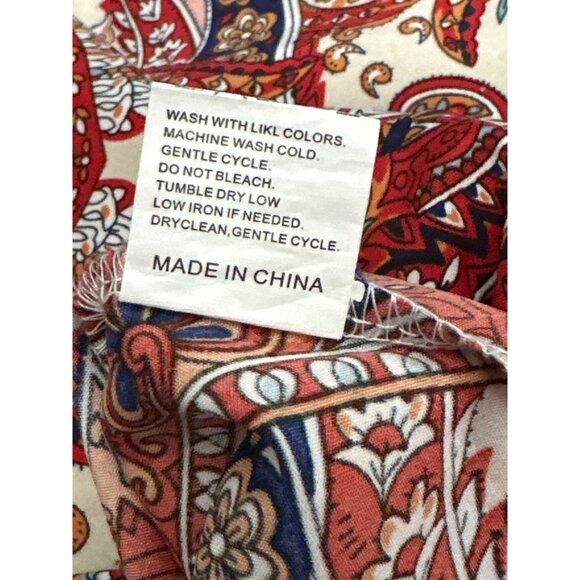 CCC Boho Halter Crisscross Scarf Retro Paisley Blouse Vintage Inspired Style Lg - Picture 7 of 9